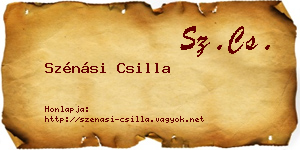 Szénási Csilla névjegykártya